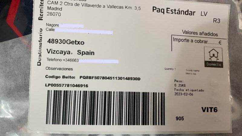 comprobante de envio - camiseta negra athletic