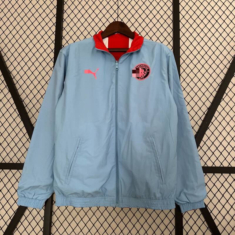 chaqueta reversible manchester city frontal .,