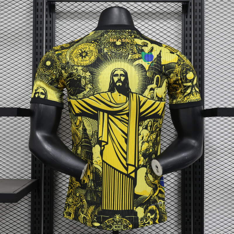camiseta amarilla brasil cristo dorsal