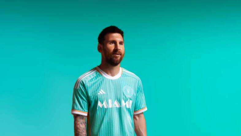 camiseta de Messi del inter de miami tercera equipacion turquesa
