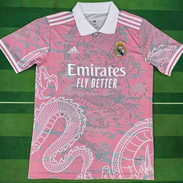 camiseta real madrid rosa dragon