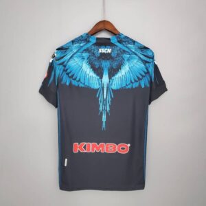 Camiseta Napoli black-blue × Marcelo Burlon 2021/22 diseño dorsal