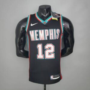 Camiseta Memphis Grizzlies Retro Black Edition Morant 12