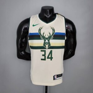 Camiseta Milwaukee Bucks Striped Off-White Edition