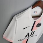 camiseta psg blanca y rosa pecho