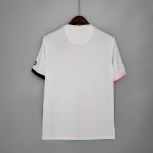 camiseta psg blanca y rosa dorsal