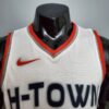 Camiseta Houston Rockets City Edition White diseño frontal cueelo en V