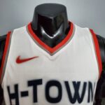 Camiseta Houston Rockets City Edition White diseño frontal cueelo en V