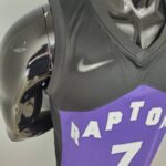 Camiseta Toronto Raptors Bonus Edition Purple and Black diseño lateral