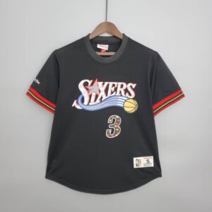 Camiseta Mitchellness 76ers Black N°. 3 Iverson Retro Mesh
