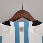 Camiseta Argentina Mundial Qatar 2022 Versión jugador cuello posterior