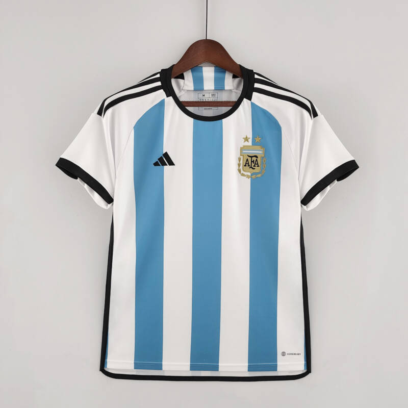 Camiseta Argentina Mundial Qatar 2022 Versión jugador frontal Camiseta Argentina Mundial Qatar 2022 Versión jugador frontal