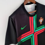 ECHO LATERAL Camiseta de la Selección de Portugal Negra 2022 Versión Aficionado