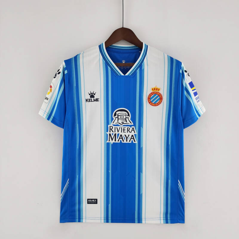 Camiseta Espanyol primera equipación 2022 - 2023 versión fan frontal Camiseta Espanyol primera equipación 2022 - 2023 versión fan frontal