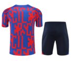 Conjunto de entrenamiento del FC Barcelona manga corta rojo y azul - 2022-2023 - espalda