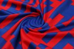 Conjunto de entrenamiento del FC Barcelona manga corta rojo y azul - 2022-2023 - tela