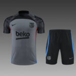 Conjunto de entrenamiento manga corta FC Barcelona gris - 2022-2023 - frontal
