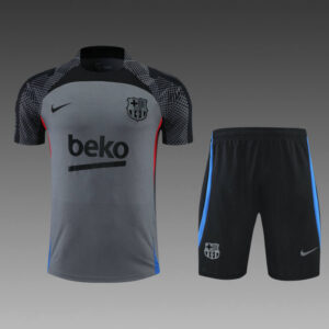 Conjunto de entrenamiento manga corta FC Barcelona gris - 2022-2023 - frontal