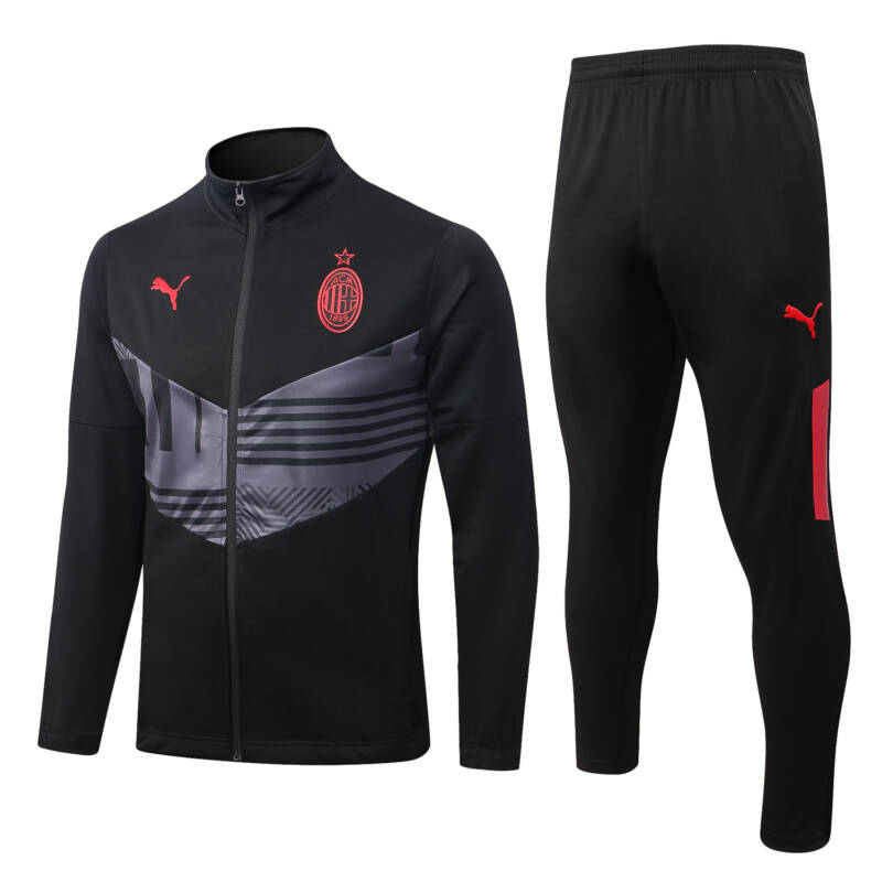 Conjunto de chándal negro de la A.C Milan 2022-2023. Conjunto de chándal negro de la A.C Milan 2022-2023.