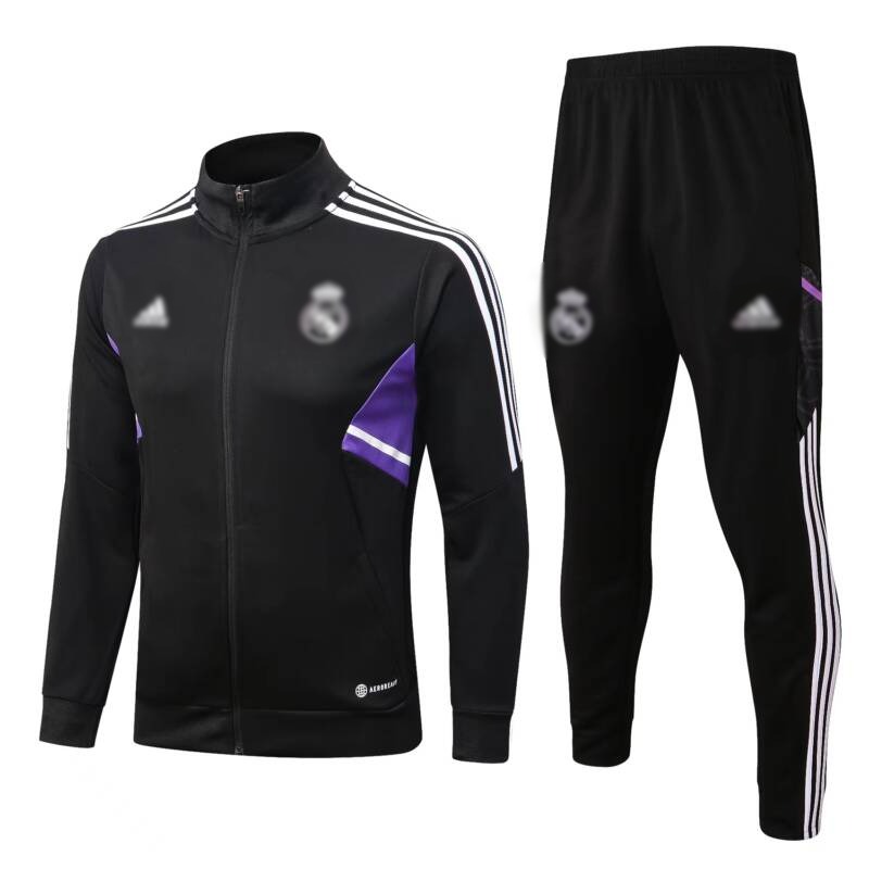 Conjunto de chándal negro del Real Madrid 2022-2023 Conjunto de chándal negro del Real Madrid 2022-2023