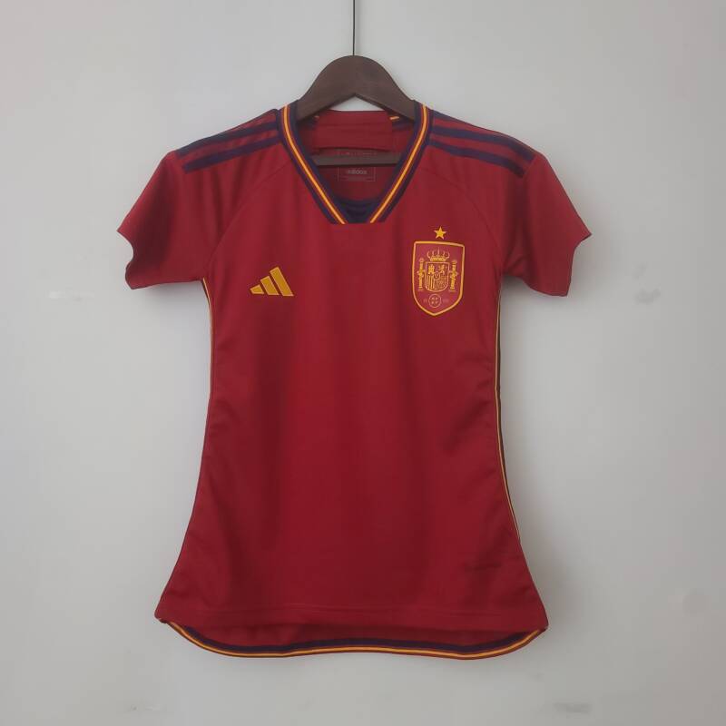 Camiseta España primera equipación Mundial Qatar 2022- Mujer frontal Camiseta España primera equipación Mundial Qatar 2022- Mujer frontal