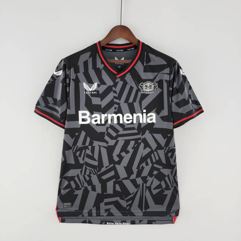 Camiseta Bayer 04 Leverkusen segunda equipación 2022-2023 frontal Camiseta Bayer 04 Leverkusen segunda equipación 2022-2023 frontal