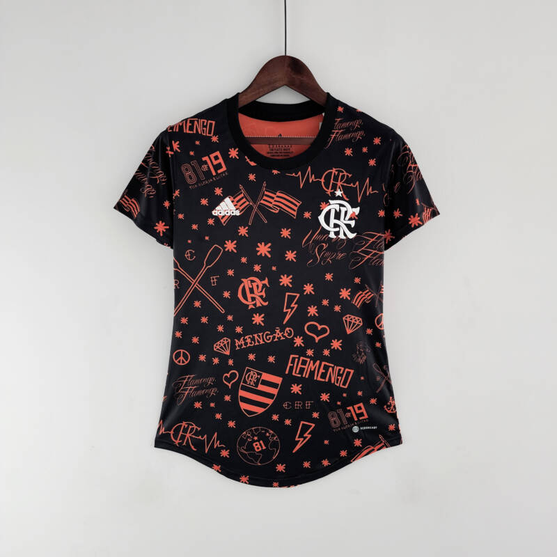 Camiseta Flamengo prepartido - Mujer 2022-2023 frontal Camiseta Flamengo prepartido - Mujer 2022-2023 frontal