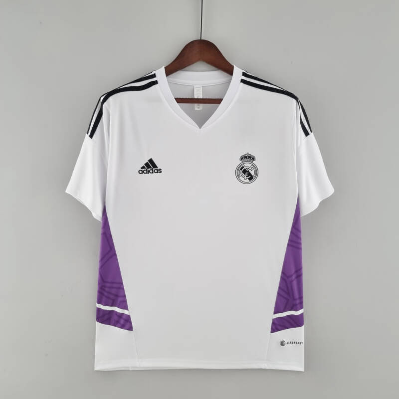 Camiseta Real Madrid entrenamiento blanco 2022-2023 frontal Camiseta Real Madrid entrenamiento blanco 2022-2023 frontal