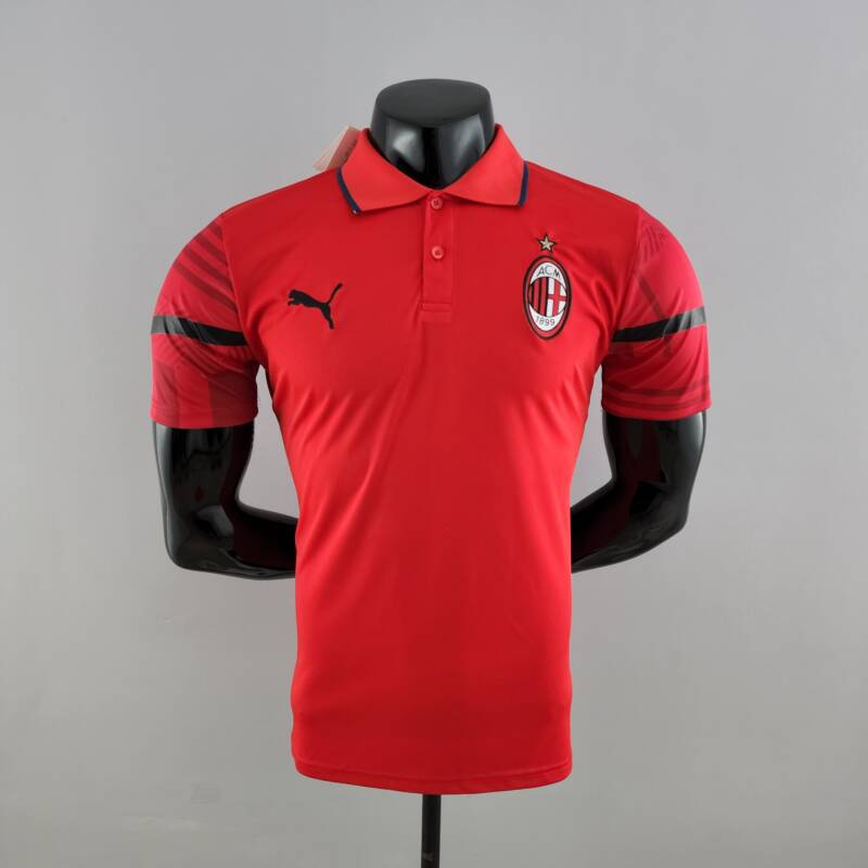 Polo AC Milán 2022-2023 Rojo frontal Polo AC Milán 2022-2023 Rojo frontal