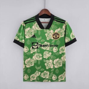 Camiseta Manchester United Edición Especial 2022-2023 rosa-verde frontal
