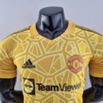 Camiseta Manchester United Portero - amarillo 2022-2023 versión del reproductor cuello frontal