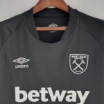 Camiseta West Ham segunda equipación 2022-2023 cuello frontal