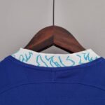 camiseta chelsea mujer azul cuello anterior