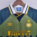 camiseta inter de milan retro verde cuello camiseta