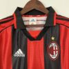 camiseta retro ac milan cuello camisa con parche central