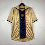 camiseta retro fc barcelona dorado 2002