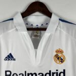 camiseta retro real madrid 2001-2002 cuello camisa