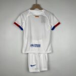 camiseta fc barcelona niño 2024 blanca dorsal