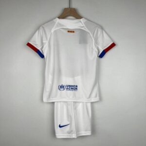 camiseta fc barcelona niño 2024 blanca dorsal