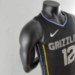 camiseta negra Memphis grizzlies diseño lateral amarillo y azul