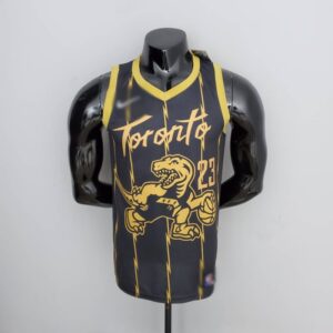 camiseta raptors negra y dorada