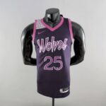 camiseta timberwolves negra y morada
