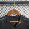 camiseta real madrid negra mujer cuello en v con boton