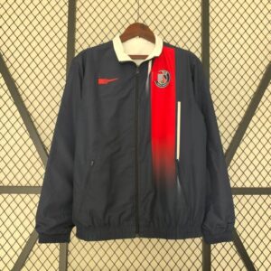 chaqueta reversible del real madrid blanco y negro frontal ,