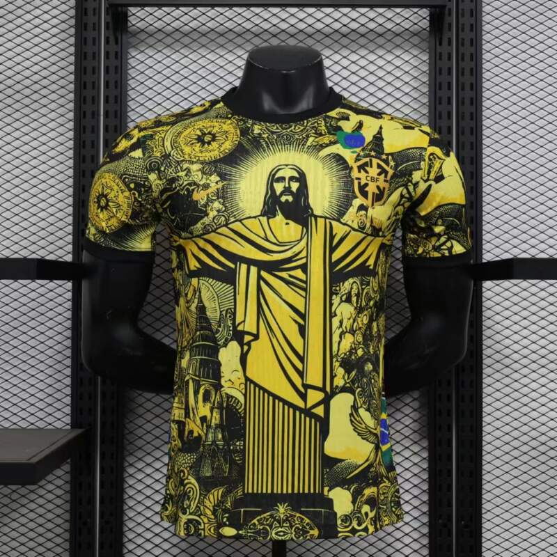 camiseta amarilla brasil cristo