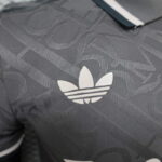 real madrid camiseta negro y blanco logo