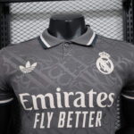 real madrid camiseta negro y blanco pecho
