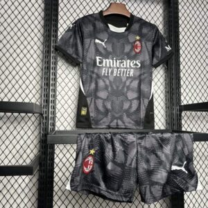 Conjunto Niño AC Milán Negro 2024-2025 parte delantera