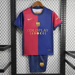Conjunto Niño FC Barcelona primera equipacion Coldplay 2024-2025 parte delantera