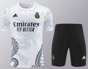 Conjunto de Entrenamiento Real Madrid Blanco-Negro 2024-2025